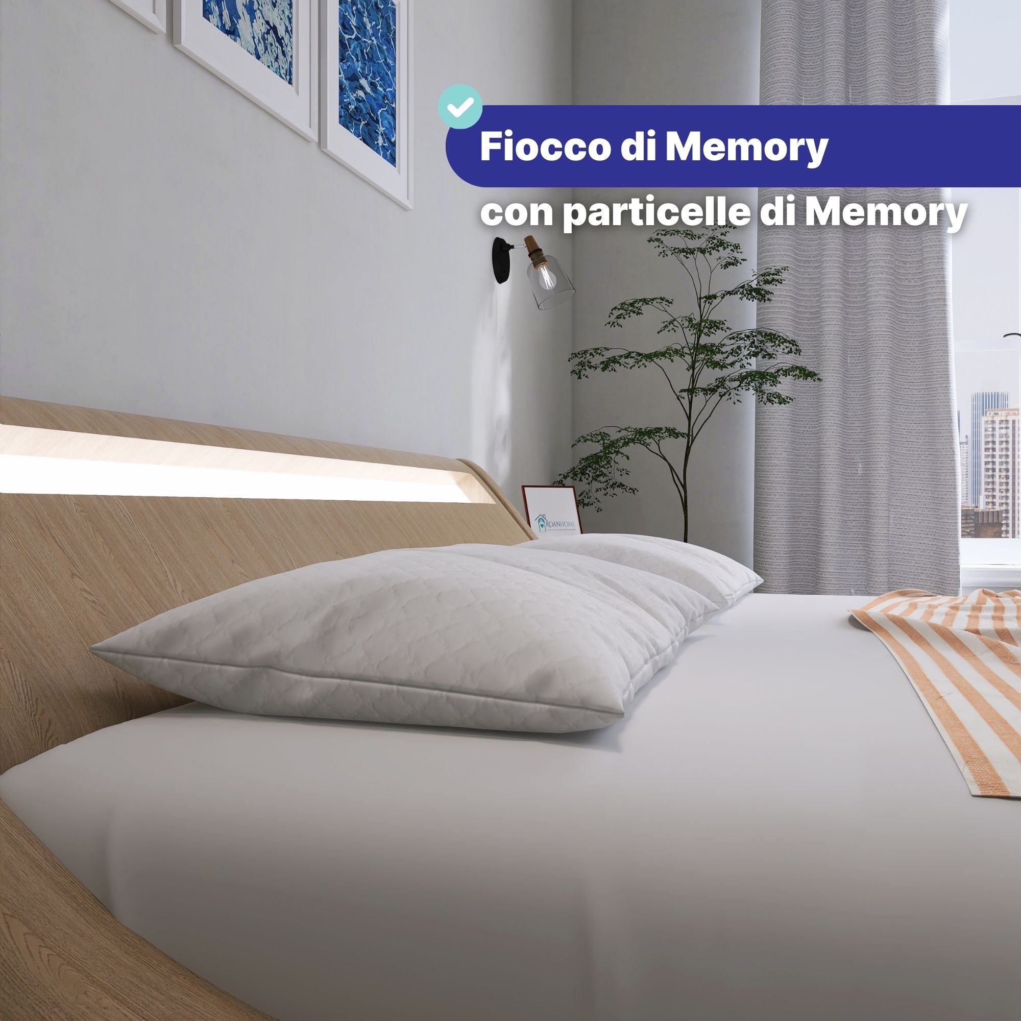 Cuscini letto matrimoniale trapuntati effetto memory