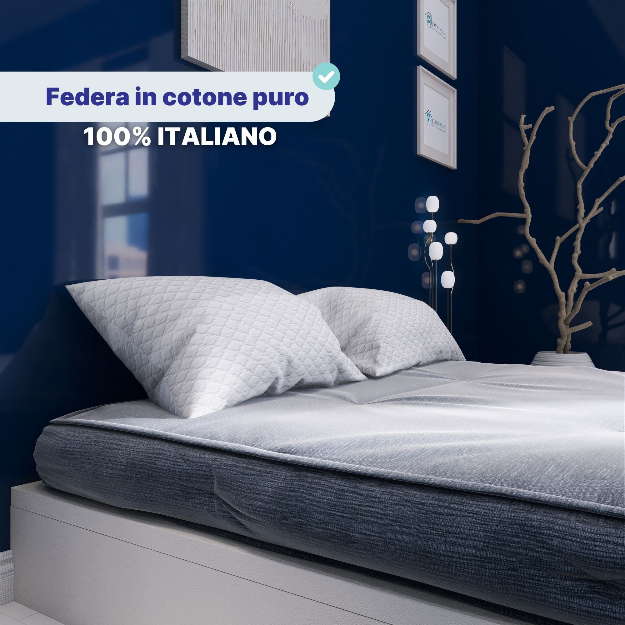 Coppia cuscini letto in fiocco di memory foam