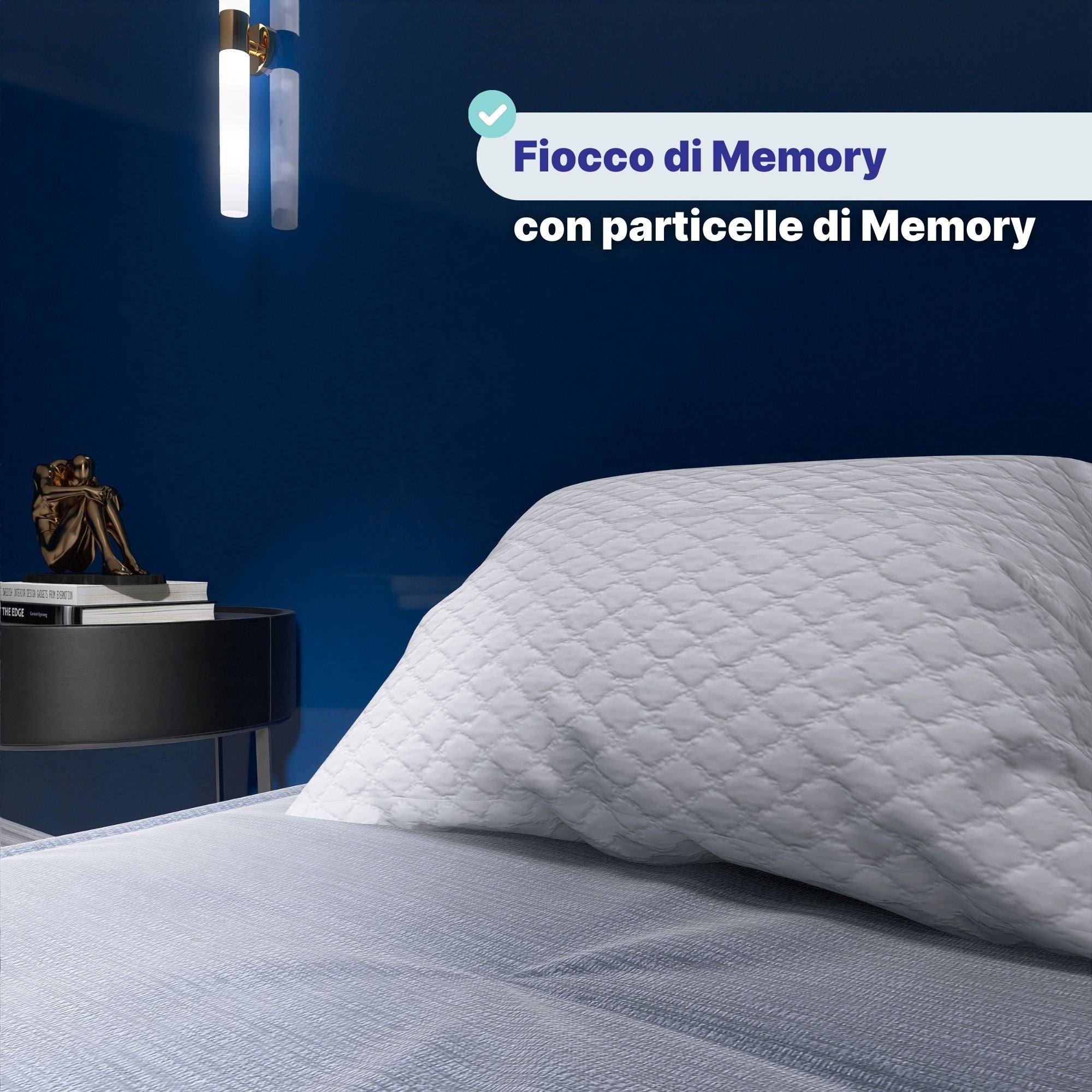 Coppia cuscini letto in fiocco di memory foam